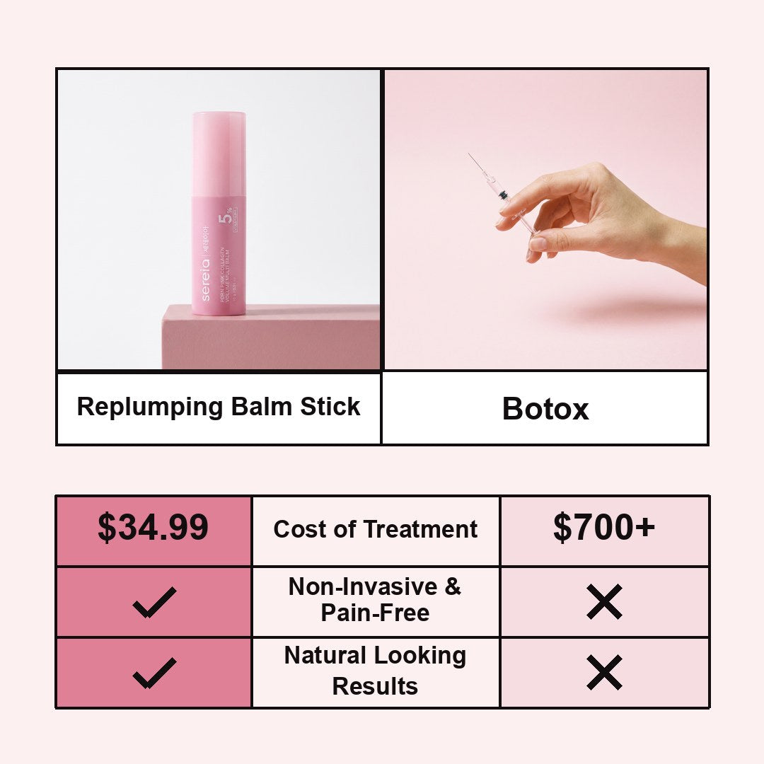 Replumping Balm Stick vs Botox comparison